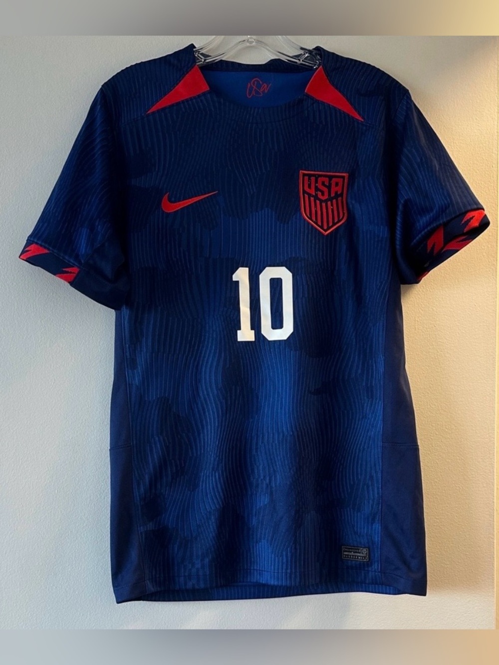 Nike USMNT Pulisic #10 Jersey 2022 World Cup Away Authentic Dri-FIT ADV Mens S